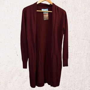 Survival Wine Long Cardigan Sweater NWT